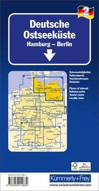 Allemagne, côte allemande de la mer Baltique, Nr. 02, carte routière 1:275'000