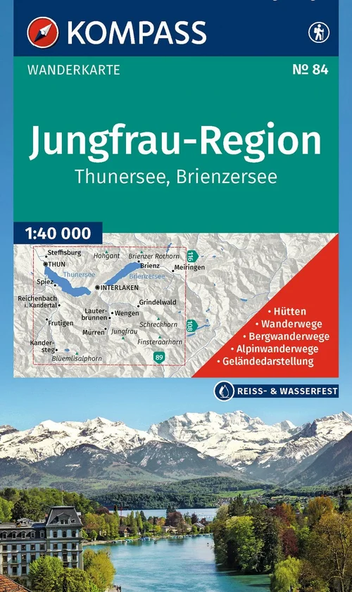 KOMPASS Wanderkarte 84 Jungfrau-Region, Thunersee, Brienzersee 1:40.000 KOMPASS Wanderkarte 84 Jungfrau-Region, Thunersee, Brienzersee 1:40.000