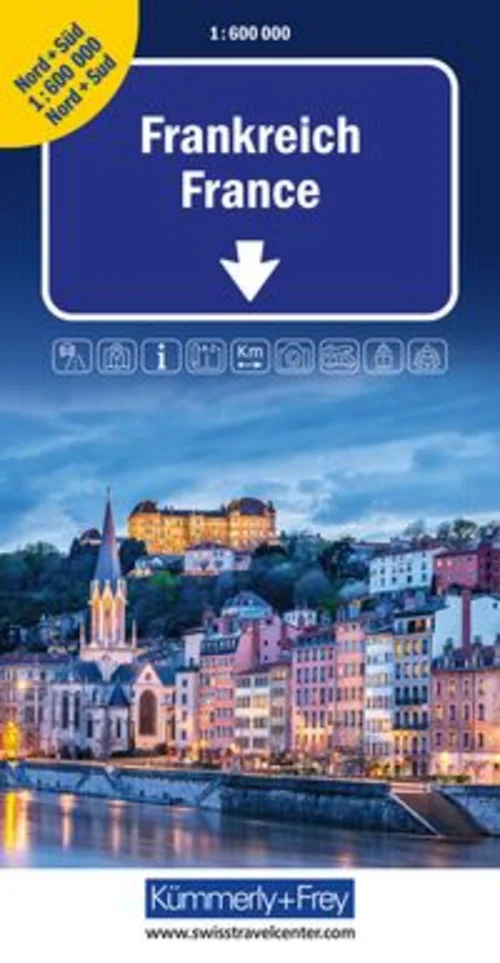 Frankreich (Nord+Süd), Strassenkarte 1:600'000
