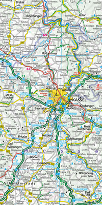 Deutschland (Nord+Süd), Strassenkarte 1:500'000
