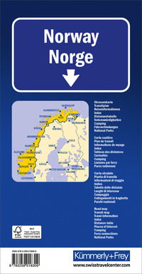 Norvège, Strassenkarte 1:750 000