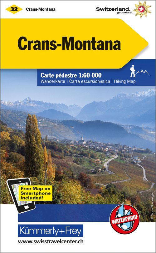 Schweiz, Crans-Montana, Nr. 32, Wanderkarte 1:60'000