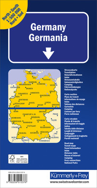 Allemagne (Nord+Sud), carte routière 1:500'000
