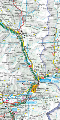 Tessin und Graubünden Strassenkarte 1:200 000