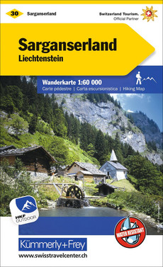 Schweiz, Sarganserland, Nr. 30, Wanderkarte 1:60'000