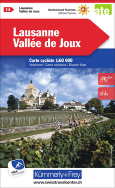 Schweiz, Lausanne, Vallée de Joux, Nr. 14, Velokarte 1:60'000