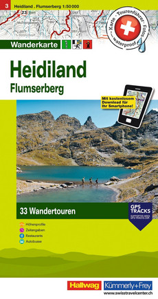 Schweiz, Heidiland, Flumserberg, Nr. 3, Wandertourenkarte 1:50'000