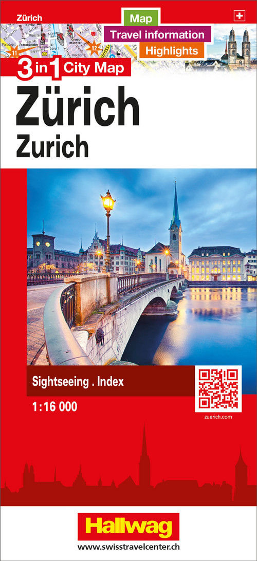 Suisse, Zurich, Carte 3 en 1 de la ville 1:16'000