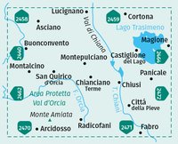 KOMPASS Wanderkarte 2463 Lago Trasimeno, Area Protetta Val d' Orcia, Montepulciano, Montalcino, Monte Amiata, Cortona