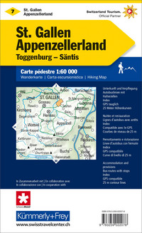Schweiz, St. Gallen - Appenzellerland, Nr. 07, Wanderkarte 1:60'000 Schweiz, St. Gallen - Appenzellerland, Nr. 07, Wanderkarte 1:60'000