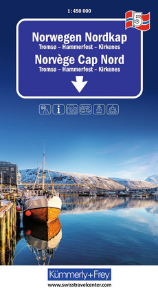 Norwegen Nordkap, Tromsø, Hammerfest, Kirkenes, Nr. 05, Strassenkarte 1:450 000