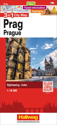 République tchèque, Prague, Carte 3 en 1 de la ville 1:16'500