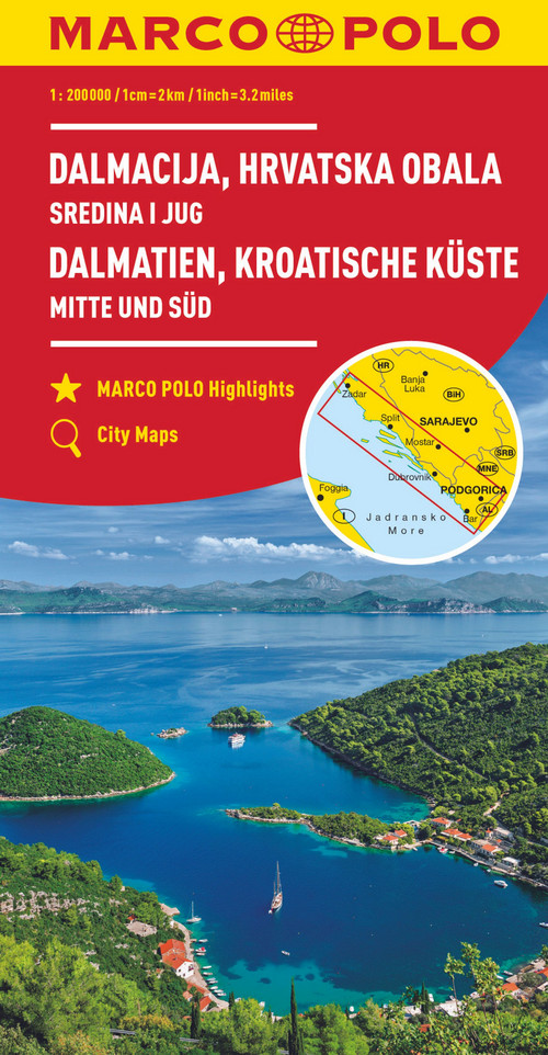 MARCO POLO Regionalkarte Kroatische Küste Mitte und Süd 1:200.000